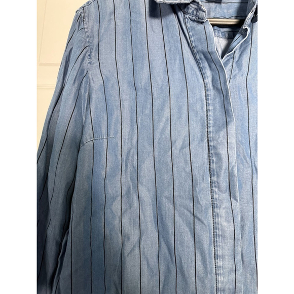 By Malene Birger Womens Denim Button Down black stripes Size 36 Small - Picture 4 of 9